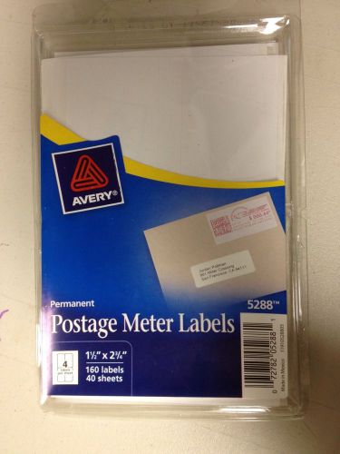 NIP AVERY PERMANENT POSTAGE METER LABELS 5288 160 COUNT 1-1/2 x 2-3/4&#034; FREE SHIP