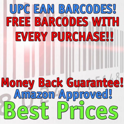 2,500 UPC Numbers Barcodes Amazon UPC Barcode Number EAN Bar Code FREE BONUS!!