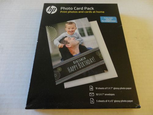 Hp photo card pack: print photos &amp; cards at home *brand new! 25 piece kit for sale