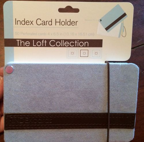 The Loft Collection Index Card Holder with 50 Lined Perforated Cards 4x6.5&#034;