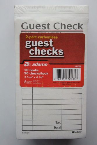 Adams 2-Part Carbonless Guest Check - 50 checks/book - 10 pk.