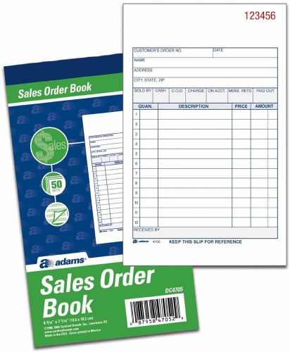 Adams sales order books part carbonless 4.19 x 7.19 white/canary dc4705-3 for sale