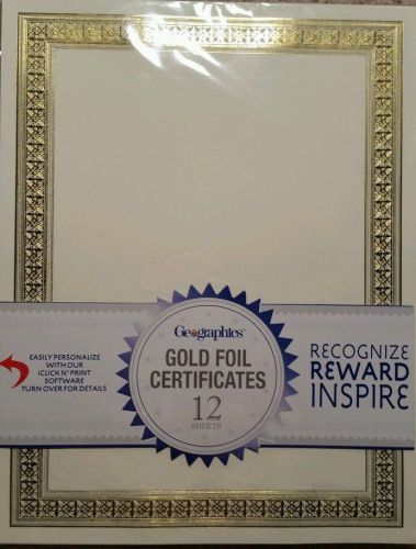Geographics gold foil certificates