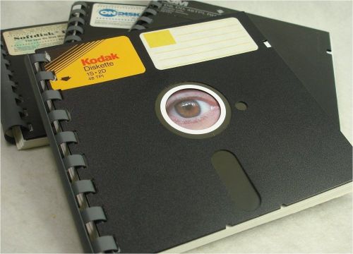 Black Recycled 5.25&#034; 5 1/4&#034; Floppy Diskette Disk Notebooks Great Geek Gift
