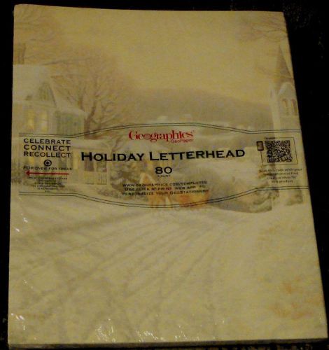 BRAND NEW IN PACKAGE Geographics GeoPaper 80 Count Holiday Letterhead Winter NEW