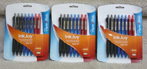 NEW Paper Mate InkJoy 300 RT Medium Ink Pens BLACK BLUE RED 1.0 mm Free Shipping