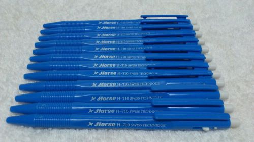 12 Blue Ballpoint Pens 0.7mm Hourse Blue Ink New High Quality Super Save