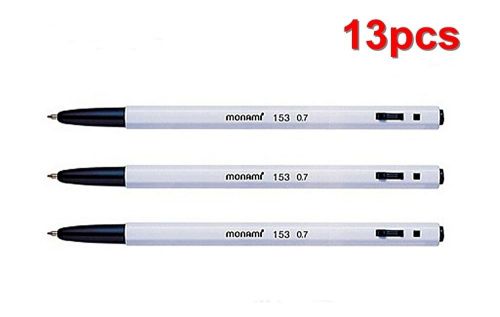 Black MonAmi 153 Ballpoint Pens 0.7mm 13pcs Korean Best Seller Pen school,office