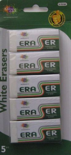 NEW 5 Pack White Erasers
