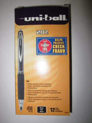 Signo Gel 207 Roller Ball Retractable Gel Pen Black Ink Medium Dozen