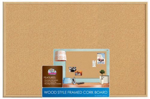 Board Dudes 23&#034; x 35&#034; Wood Style Frame Cork Board (9164BDVA-4) Brand New!