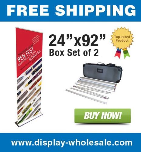 Signworld 24&#034; HD Retractable Banner Stands (Box of 4)