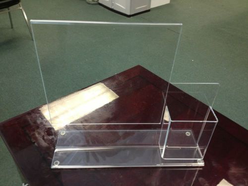 11&#034;x 14&#034; acrylic sign display w/ 4x9 brochure holder for sale