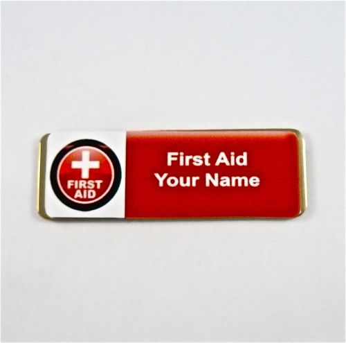 FIRST AID PERSONALIZED MAGNETIC ID NAME BADGE,CUSTOM IMPRINTED,NURSE,DOCTOR,