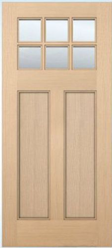 Exterior entry craftsman flat panel hemlock solid stain grade 6 lite wood doors for sale