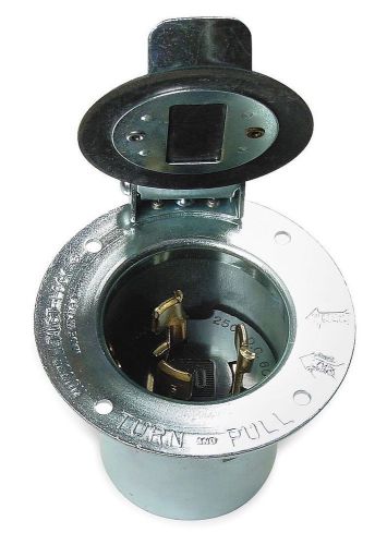 HUBBELL  HBL3768 Locking Flanged Inlet, 600V, 50A, 3P, 4W