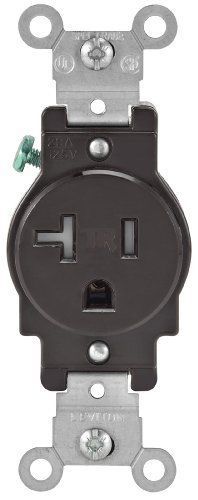 Leviton t5020 20-amp  125 volt  narrow body single receptacle  straight blade  t for sale