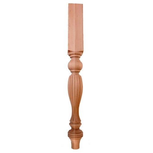 Maple-Fluted Wood Post-(Island or Cabinet Leg)-3-1/2&#034; x 3-1/2&#034; x 35-1/4&#034;-#POST-D