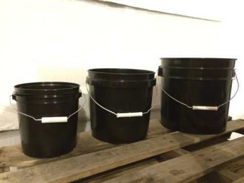 Empty 2 gallon buckets with lid - black, new, fda compliant for food contact for sale
