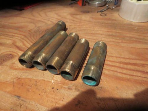 3/4&#034; brass nipples assorted, lot of 5 grade a red brass ,nos  salvage for sale