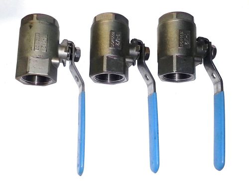 Lot of 3 milwaukee valve ball valve, 1 1/2 in npt cf8m stainless steel for sale
