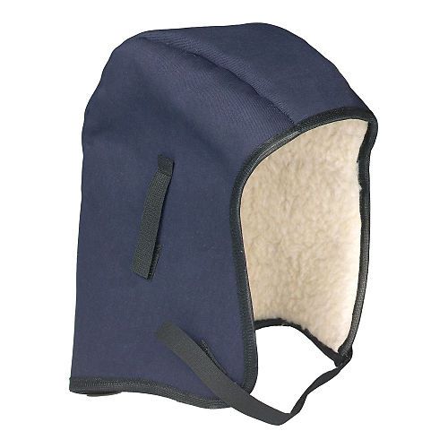 Synthetic sheepskin lining, cotton outer shell blue winter liner for hard hat for sale