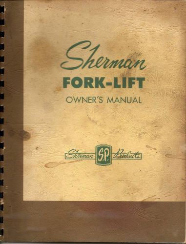 Sherman Fork-Lift 71A10-RR Owner&#039;s Manual for Ford Tractor