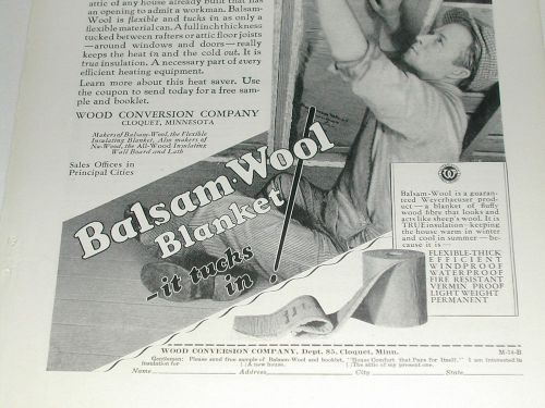 1929 Balsam Wool Insulation advertisement, Wood Conversion Company