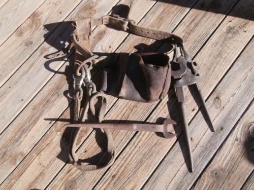 Vintage ironworker tools and belt 3 ironworker spud wrenches - bridge building for sale