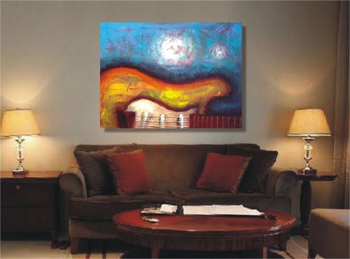 Home Decor HD Print Abstract art painting Guitar Print on Canvas (No frame)-39