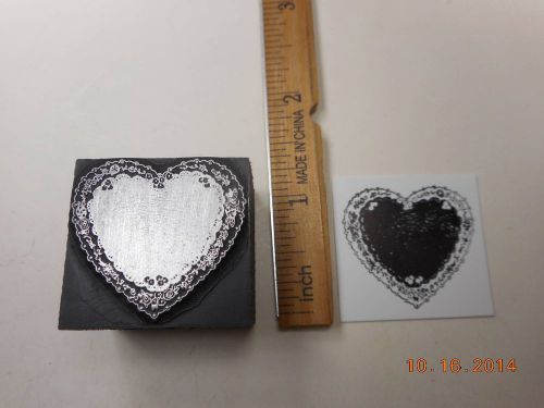 Letterpress Printing Printers Block, Lace Heart