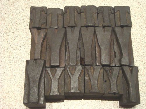 Greece 18 antique letters Taf Ypsilon Greek alphabet wood press printing blocks