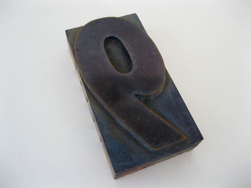 Number 6 9 Vtg Wood Type Font Letterpress Printer&#039;s Block 4&#034; Initial Industrial