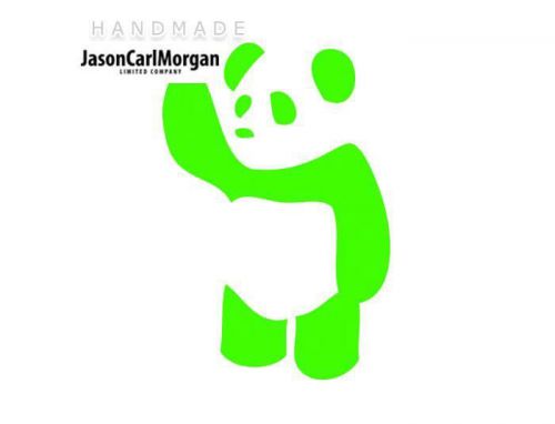 JCM® Iron On Applique Decal, Waving Panda Neon Green