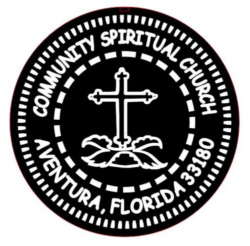 Custom CHURCH RELIGIOUS CROSS Embosser Circular Layout Shiny EZ-Seal - Hand Held