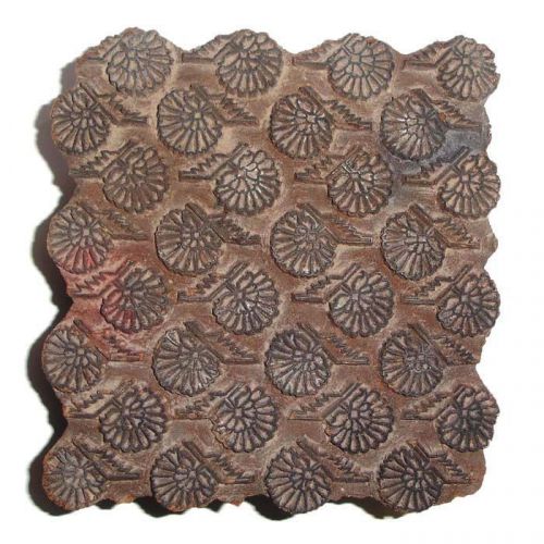 Vintage Printing Wooden Carved Blocks Old Stamp Fabrics Saree Used Antique Block
