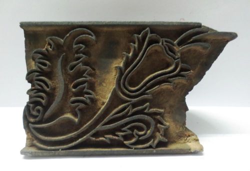 VINTAGE WOODEN HAND CARVED TEXTILE PRINTING ON FABRIC BLOCK STAMP HOME DECOR 107