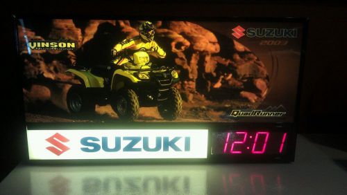 Suzuki Motorcycle Automotive Shop NOS Vintage Dealership Light Up Large Sign