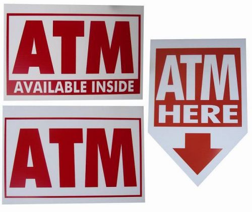 25  atm coroplast signs  16&#034;x 24&#034;  $3.00 ea. mix &amp; match for sale