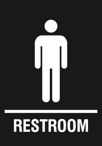 Black White RESTROOM Signs Men Bathroom Boys Room Man Wall Set Of One privacy