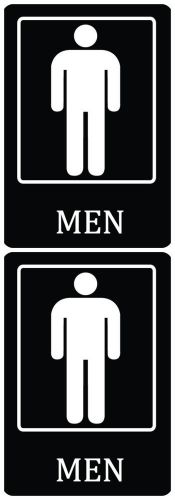 Set Of Two High Quality Adhisive Signs Men Restroom Boys Bathrrom Man USA s101