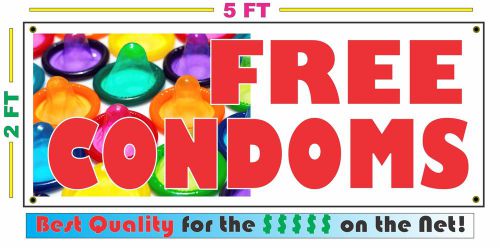 Full Color FREE CONDOMS BANNER Sign NEW Best Quality for the $$$ Party Supply