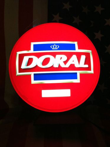 DORAL ILLUMINATED ROUND SIGN* 16 INCHES ACROSS  EDM Corp, Plastic, Red