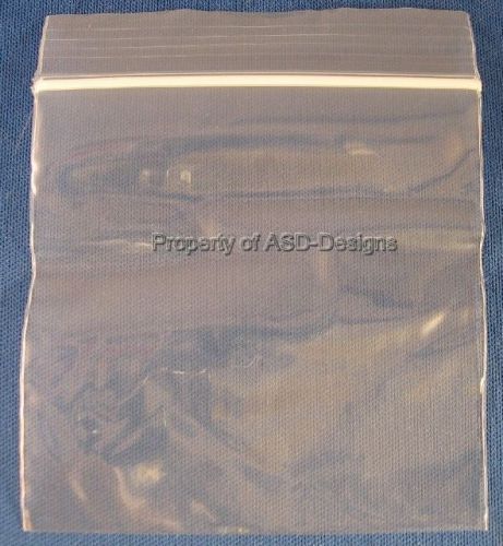 100 Ziplock Sealable 3&#034; x 3&#034; Poly Bags 2mm Thick