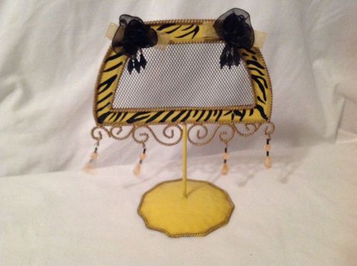 FUN Multipurpose Earring Jewelry Display Stand Holder Yellow Black Zebra