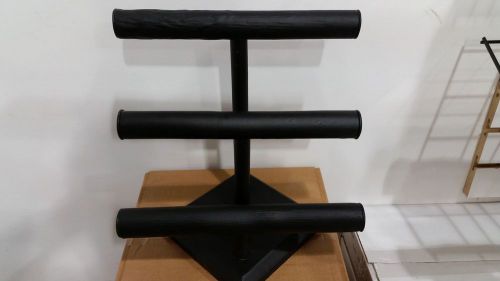 Black Faux Leather 3 Tier T-Bar Bracelet Jewerly Display Stand Holder