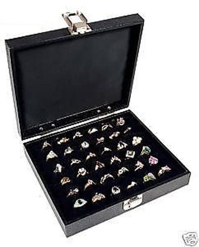 RING DISPLAY CASE SOLID TOP 36 SLOT JEWELRY TRAVEL NEW