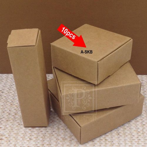 Set of 10 - 2 3/4&#034; Square Kraft Boxes, Jewelry Boxes, Soaps Boxes, Kraft Boxes