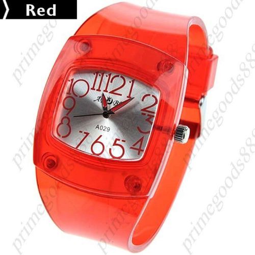 Rubber Band Quartz Analog Wrist Wristwatch Free Shipping Women&#039;s Red
