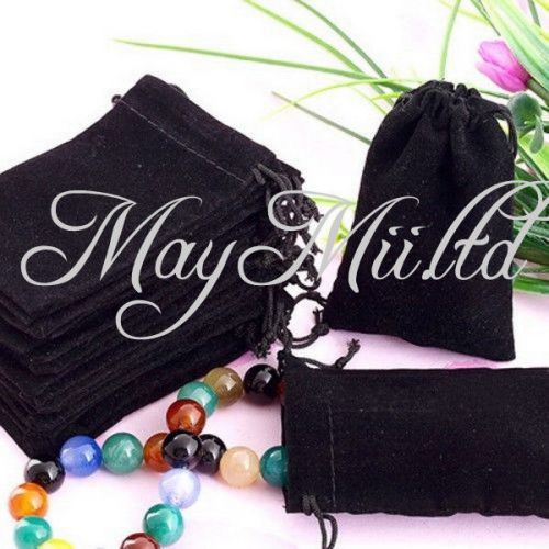 20 X Black Velvet Drawstring Jewelry Ring  Necklace Gift Bags Pouches Sale JM